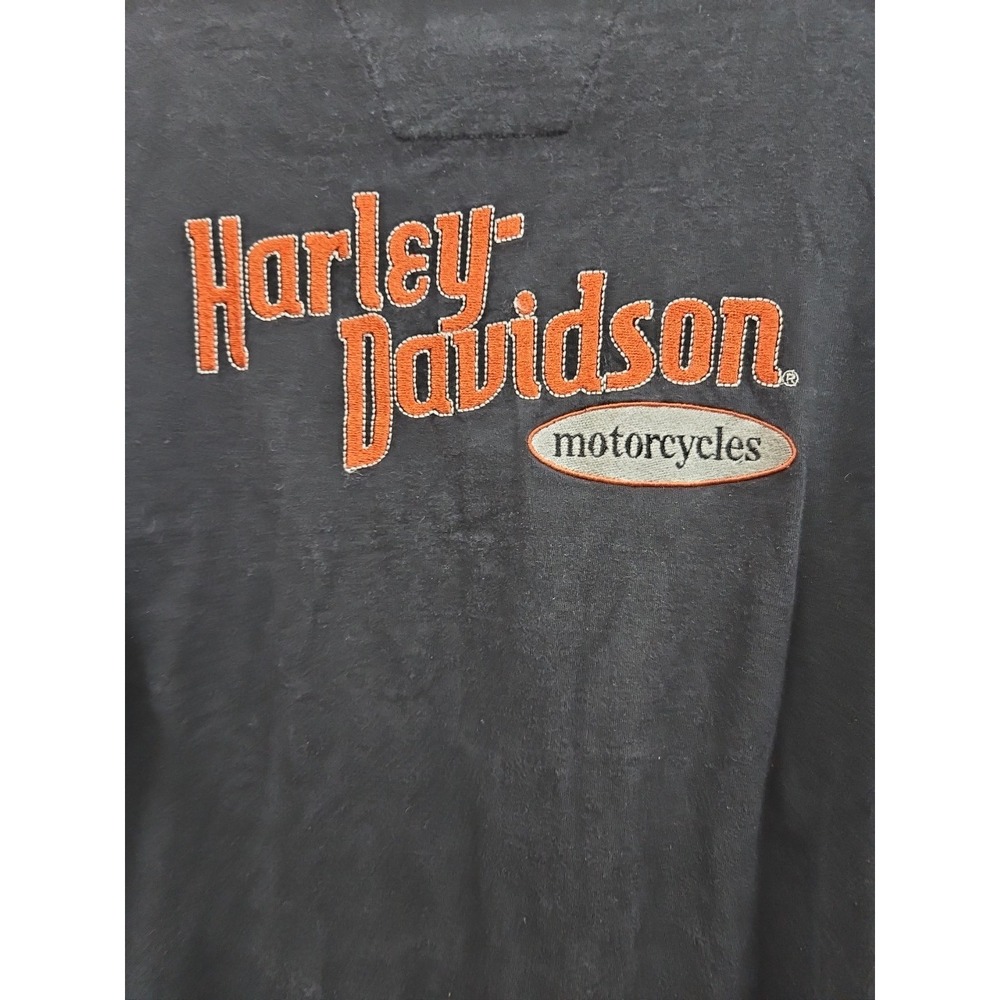 Harley Davidson T Shirt Heavy Cotton  Long Sleeve Black Size Xl